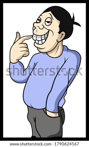 a boy showing off his new braces