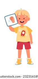 Boy Showing Sense Of Hearing Vector Illustration