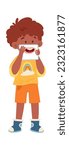 Boy Showing Sense Of Taste Vector Illustration