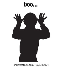 boy showing ten fingers vector illustration.drawn vector.