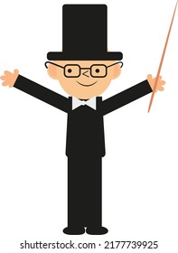 Boy showing tricks, illustration, vector on a white background.