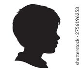 boy side face silhouette kid