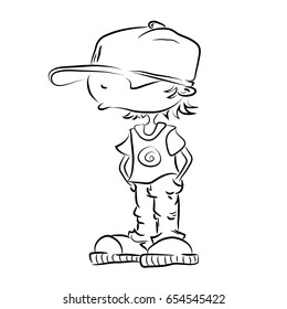 Boy silhouette street rapper