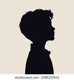 Boy silhouette vector illustration with isolated background