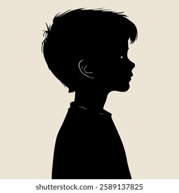 Boy silhouette vector illustration with isolated background