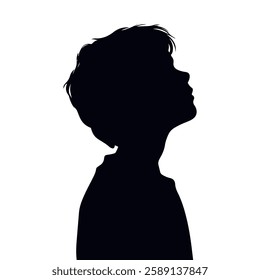Boy silhouette vector illustration with isolated background