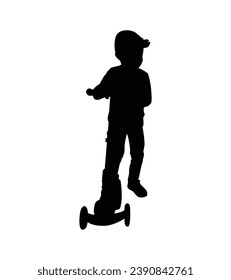 Boy silhouette. Vector silhouette of young boy on white background. black silhouette boy isolated on white background. vector illustration. cutout boy. teenager hand drawn design.