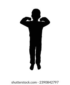 Boy silhouette. Vector silhouette of young boy on white background. black silhouette boy isolated on white background. vector illustration. cutout boy. teenager hand drawn design.