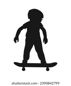 Boy silhouette. Vector silhouette of young boy on white background. black silhouette boy isolated on white background. vector illustration. cutout boy. teenager hand drawn design.