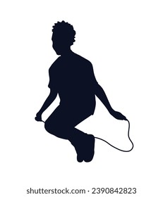Boy silhouette. Vector silhouette of young boy on white background. black silhouette boy isolated on white background. vector illustration. cutout boy. teenager hand drawn design.