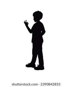 Boy silhouette. Vector silhouette of young boy on white background. black silhouette boy isolated on white background. vector illustration. cutout boy. teenager hand drawn design.