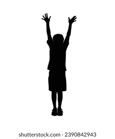 Boy silhouette. Vector silhouette of young boy on white background. black silhouette boy isolated on white background. vector illustration. cutout boy. teenager hand drawn design.