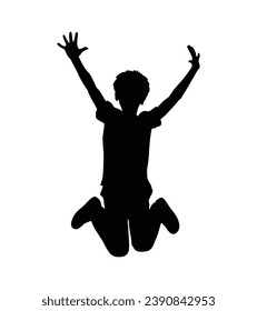 Silueta de chico. Silueta vectorial de un niño de fondo blanco. un niño de silueta negra aislado de fondo blanco. ilustración vectorial. muchacho. diseño dibujado a mano por un adolescente.