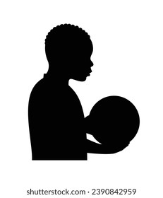 Boy silhouette. Vector silhouette of young boy on white background. black silhouette boy isolated on white background. vector illustration. cutout boy. teenager hand drawn design.