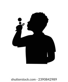 Boy silhouette. Vector silhouette of young boy on white background. black silhouette boy isolated on white background. vector illustration. cutout boy. teenager hand drawn design.