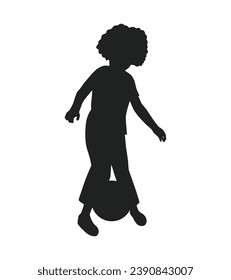 Boy silhouette. Vector silhouette of young boy on white background. black silhouette boy isolated on white background. vector illustration. cutout boy. teenager hand drawn design.