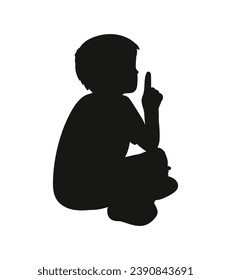 Junge Silhouette. Vektorsilhouette eines jungen Jungen auf weißem Hintergrund. schwarzer Silhouettenjunge einzeln auf weißem Hintergrund. Vektorgrafik. ausgeschnittener Junge. Teenager handgezeichnet Design.