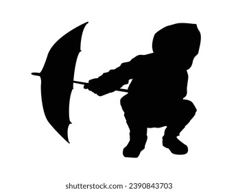 Silueta de chico. Silueta vectorial de un niño de fondo blanco. un niño de silueta negra aislado de fondo blanco. ilustración vectorial. muchacho. diseño dibujado a mano por un adolescente.