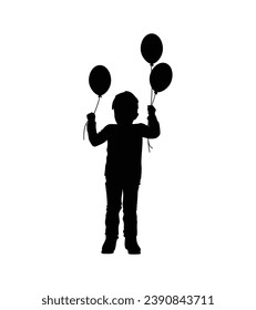 Boy silhouette. Vector silhouette of young boy on white background. black silhouette boy isolated on white background. vector illustration. cutout boy. teenager hand drawn design.
