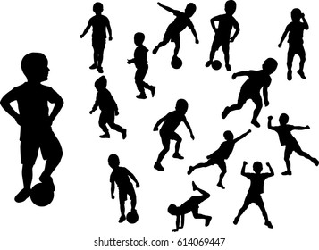 Boy silhouettes active vector illustration
