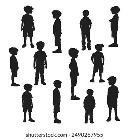 boy silhouettes set Vector design