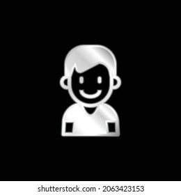 Icono metálico plateado del niño