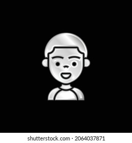 Boy silver plated metallic icon
