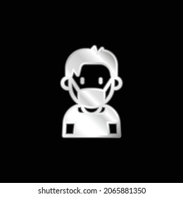 Icono metálico plateado del niño