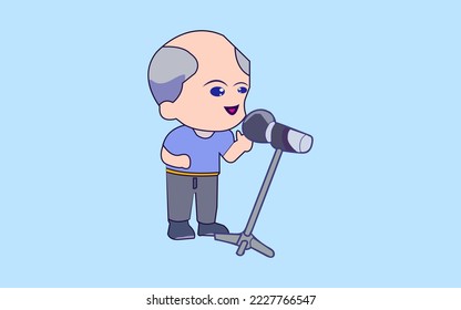 Boy sing vector arts  