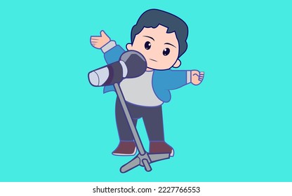 Boy sing vector arts  