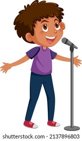 Un personaje de cantante masculino en una ilustración de fondo blanco