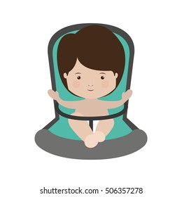 boy sit in Baby rides module with layette form