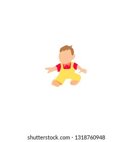 the boy sits on the ground and shows off