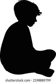 Boy Sitting Body Silhouette Vector Stock Vector (Royalty Free ...