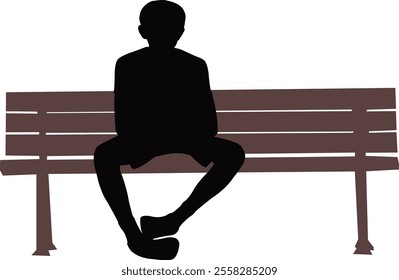 a boy sitting body silhouette vector