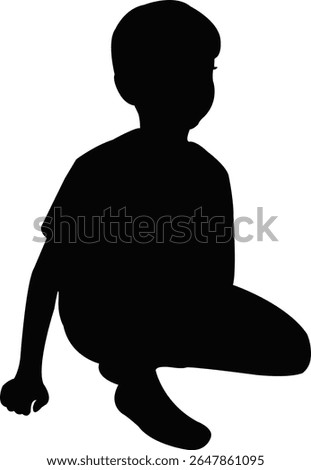 a boy sitting body silhouette vector