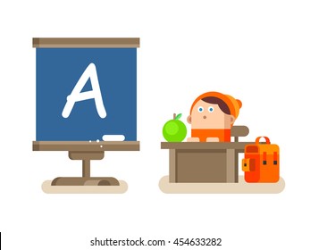 Boy sitting at a Desk