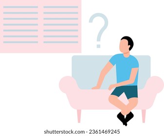 The boy is sitting on the couch.
