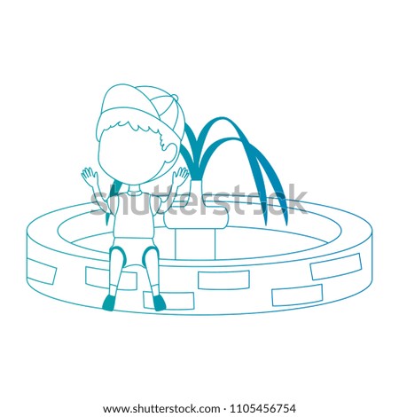 boy sitting in park sink
