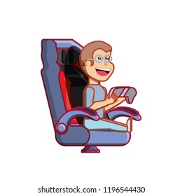 boy sitting playing video game