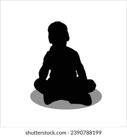 Ilustración vectorial de la sentada del niño