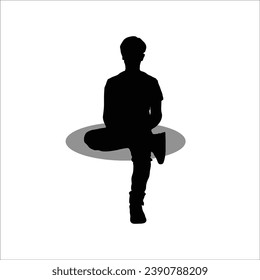 Boy sitting stock vector illustration