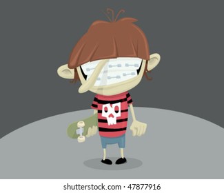 Niño con patineta.