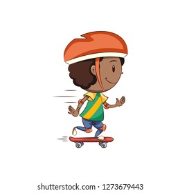 Boy skateboard ride