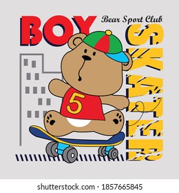 boy skater design cartoon vector illustration for print