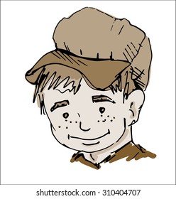 Boy sketch sepia.