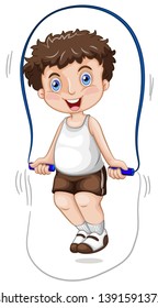 Un niño saltando la ilustración de la cuerda