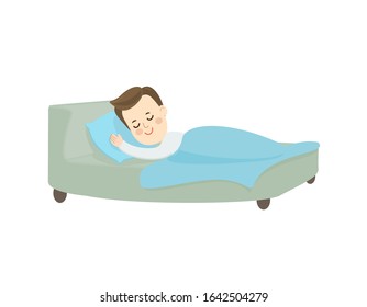 Boy sleep on the bad vector