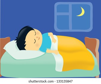 Boy Sleeping Stock Vector (Royalty Free) 133135847 | Shutterstock