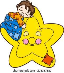Boy Sleeping On A Star